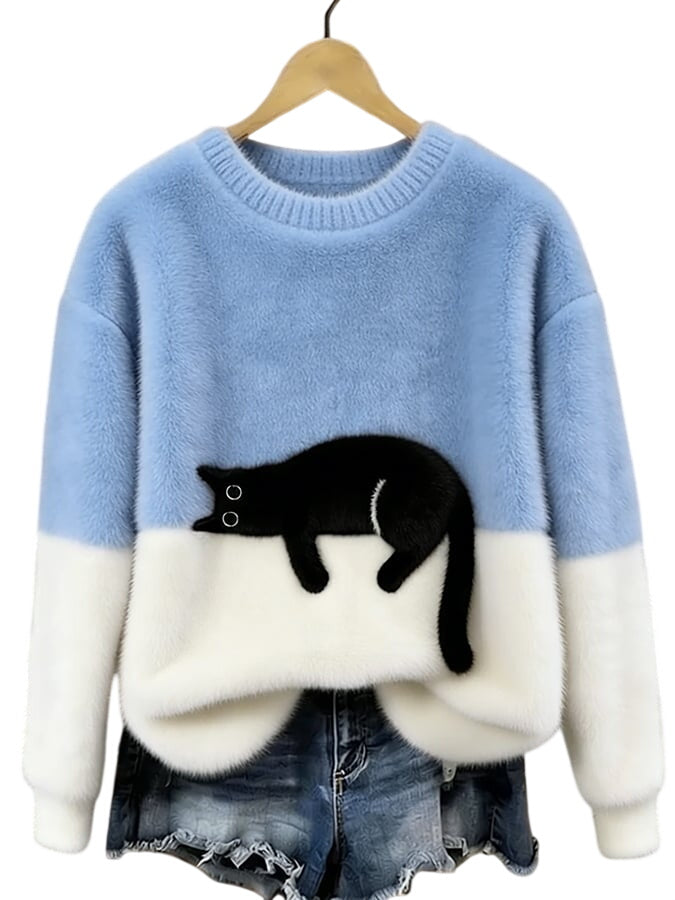 Women's Ultra-Soft Fleece Cat Sweater