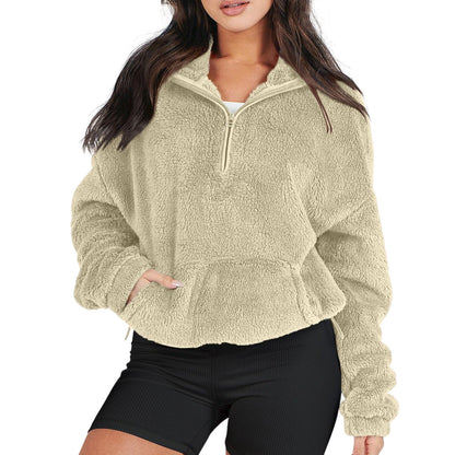 Women's Ultra-Soft Plush Half-Zip Sweater