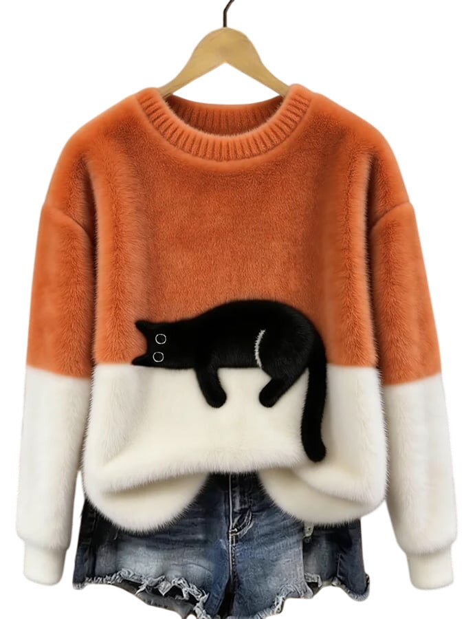 Women's Ultra-Soft Fleece Cat Sweater