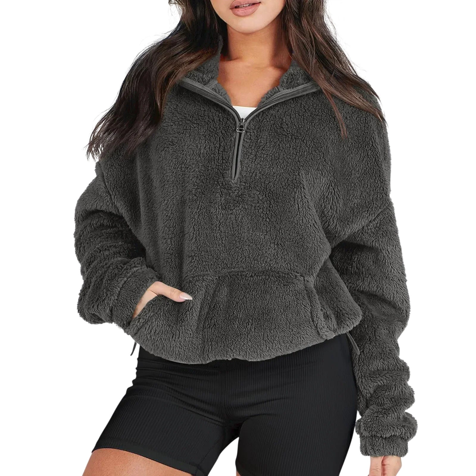Women's Ultra-Soft Plush Half-Zip Sweater