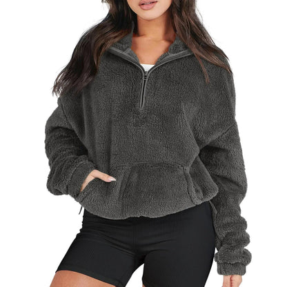 Women's Ultra-Soft Plush Half-Zip Sweater