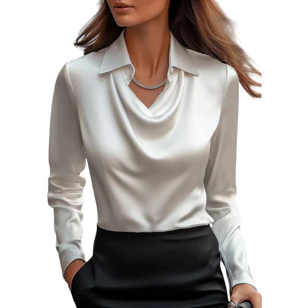 Women's Satin Long Sleeve Blouse