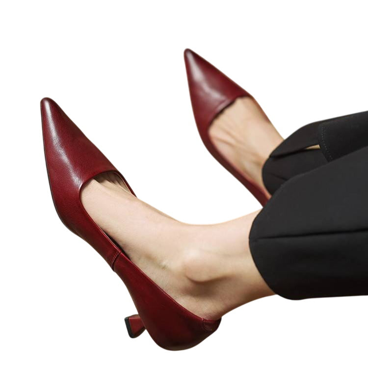 Women's Genuine Leather Kitten Heels