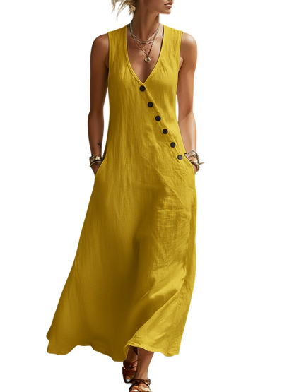 Button-Up Maxi Dress — Comfortable Minimalist Everyday Wear