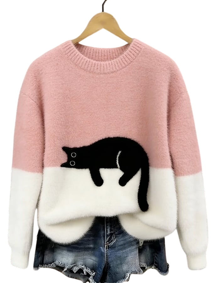 Women's Ultra-Soft Fleece Cat Sweater